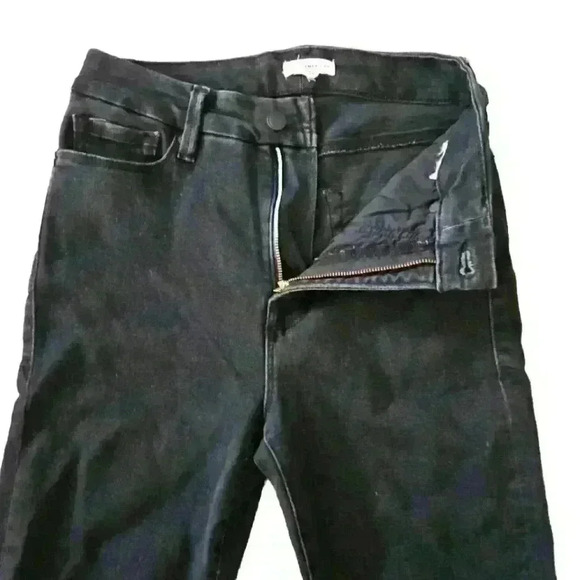 Good American Black Distressed High Rise Skinny Jeans 6/28 - Picture 5 of 10